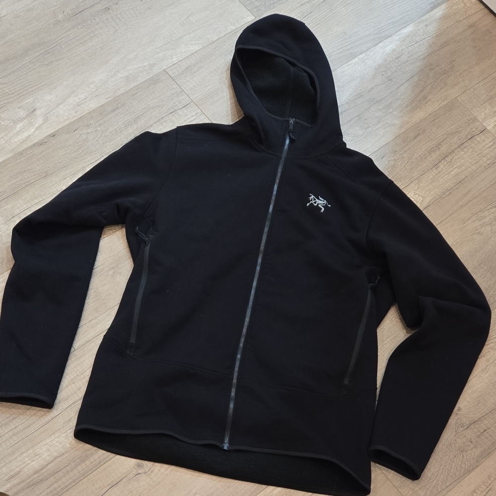 Black Hooded Jacket with Logo